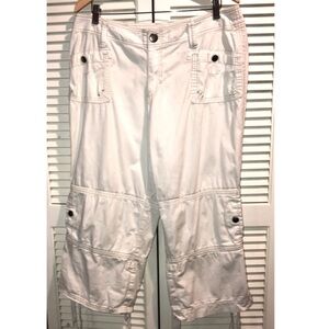 Venezia Cargo Cropped White Pants 14